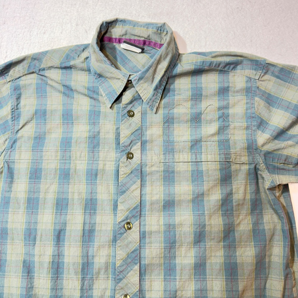 Nike 6.0 Plaid Button Down Shirt Mens L Blue Green 275518-330 Excellent Skate